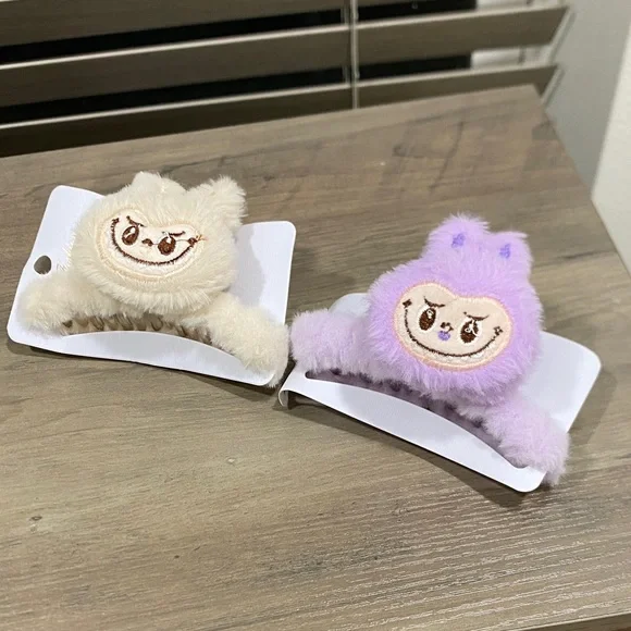 Labubu | Accessories | Cute Labubu Plush Hair Clips Cream 